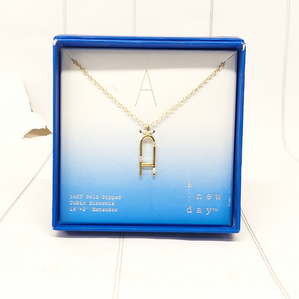 A New Day 14kt Gold Dipped "A" Necklace